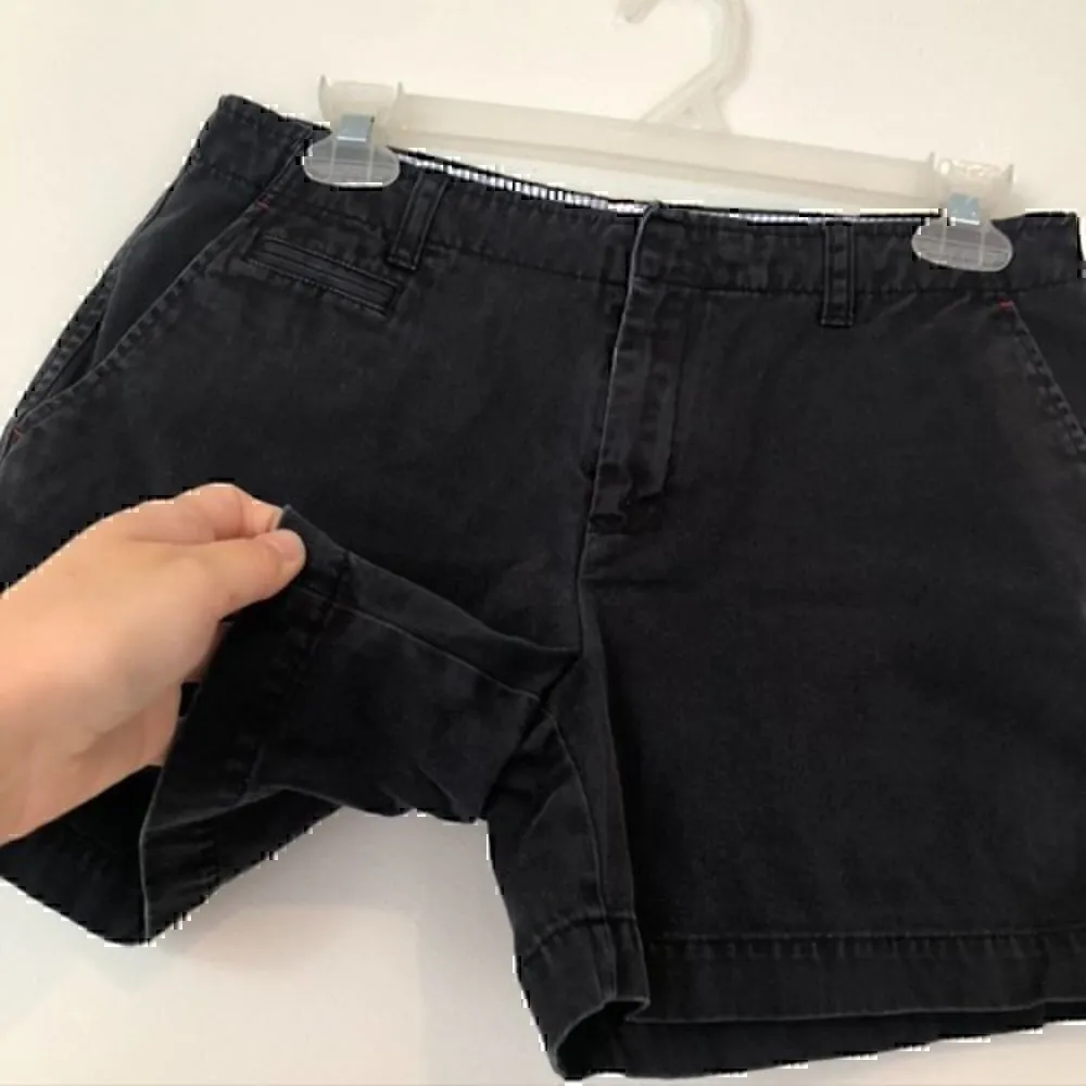 TOMMY HILFIGER Solid Black 100% Cotton Five Pocket Chino Shorts 4 in 4" In sz 4 - Image 2