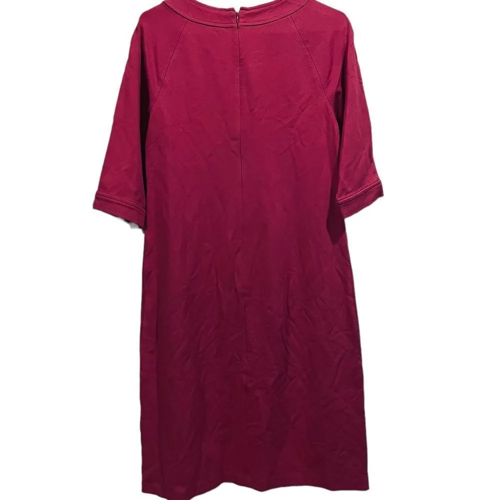 Talbots Pink 3/4 Sleeve Business Casual Stretch Knee Length Dress - Image 3