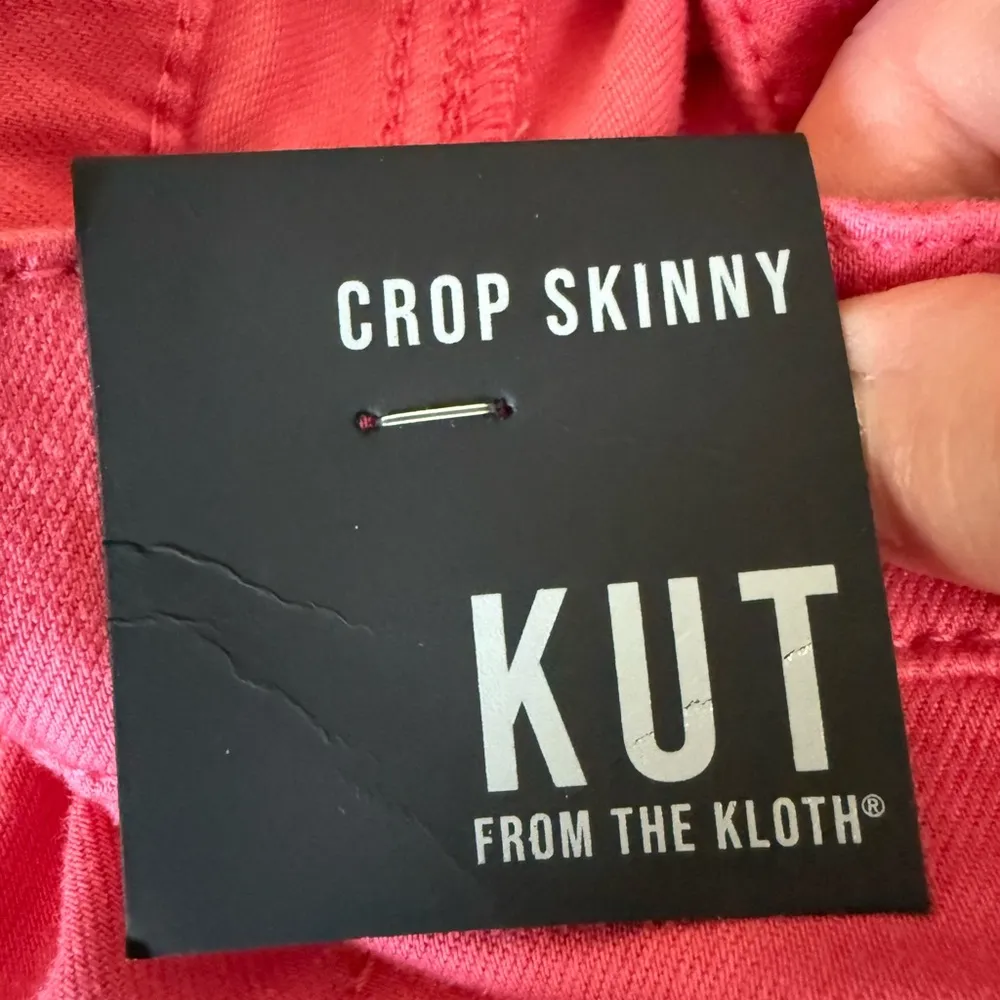 KUT from the Kloth Crop Skinny Denim Jeans Honeysuckle Pink Colorful NWT 22W - Image 4