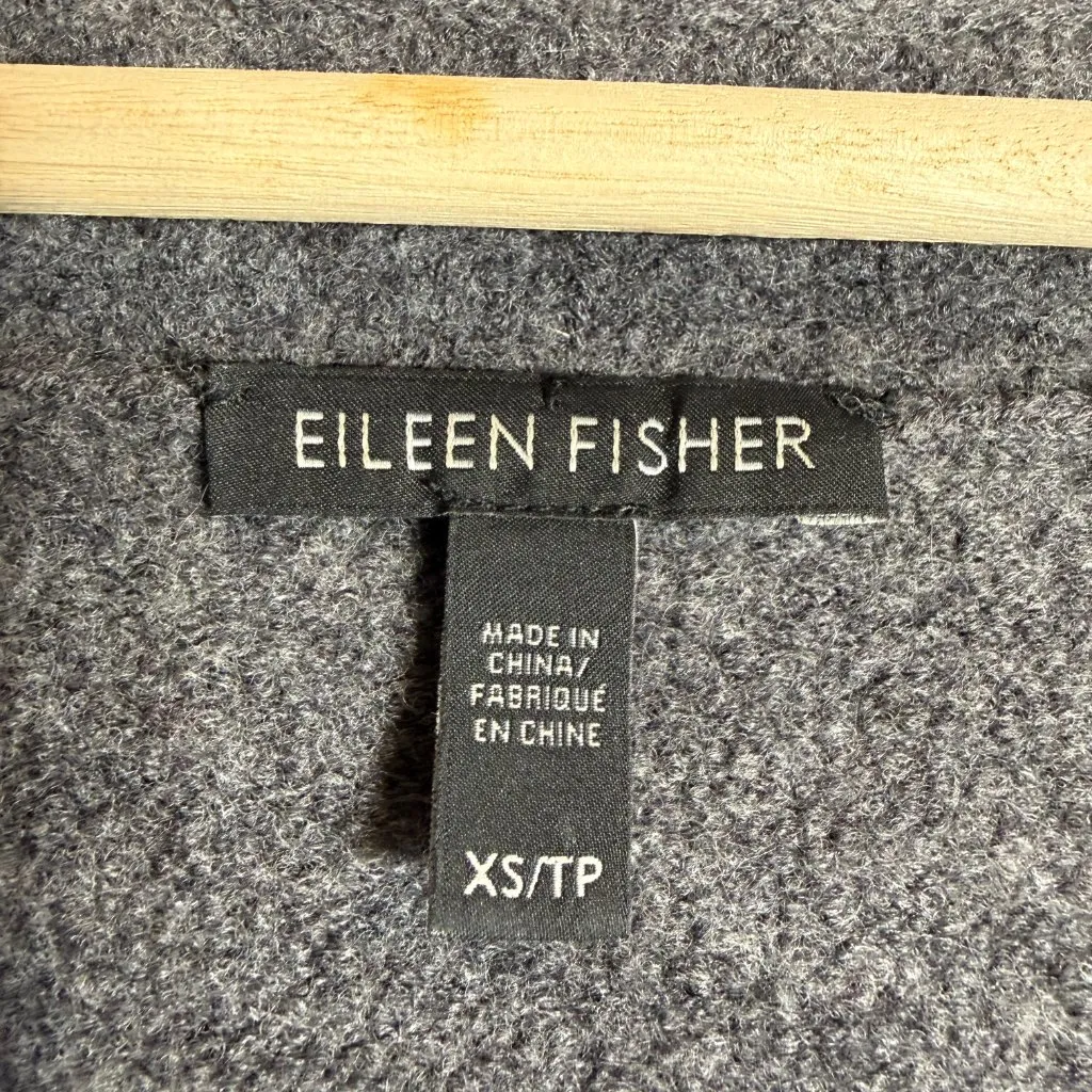 Eileen Fisher Merino Wool Long Kimono Cardigan Sweater Women's XS Ash Open Front - Image 14