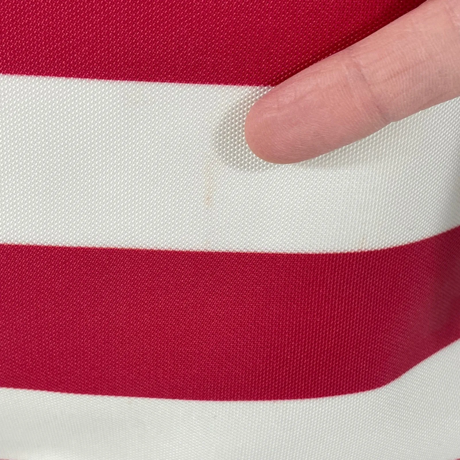 Dooney & Bourke Red White Striped Sullivan Tote Bag - Leather‎ Braided Handles - Image 13