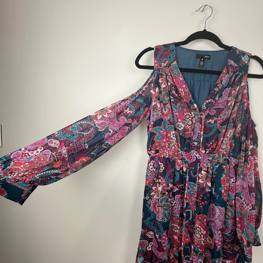 Aqua Blue Textured Fabric - Image 3