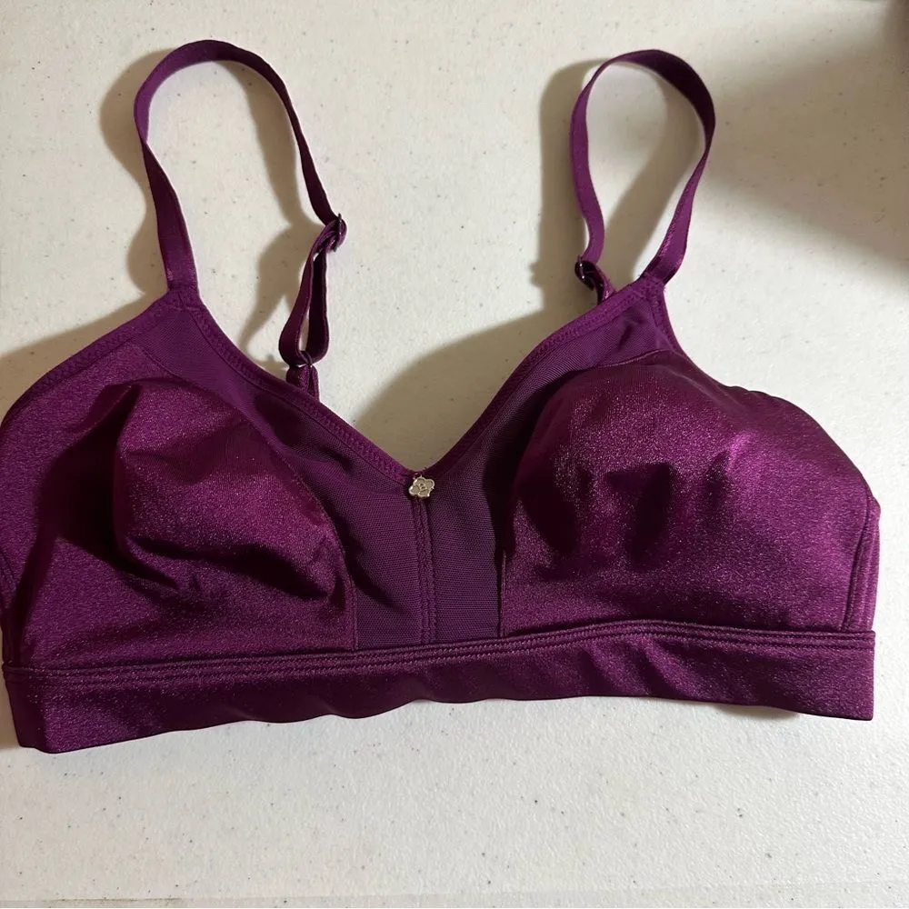Breezies Rasberry "Purple" Light Support Bra‎ Size 34C Pink - Image 4