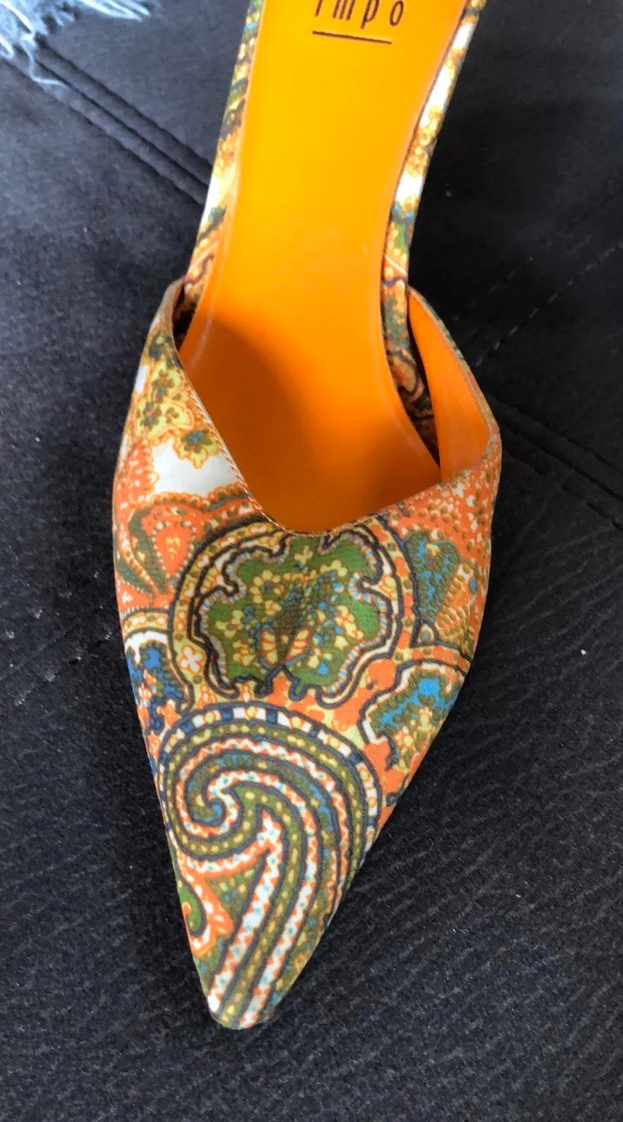 Impo Pointy Orange Design Mules Size 7.5 - Image 8