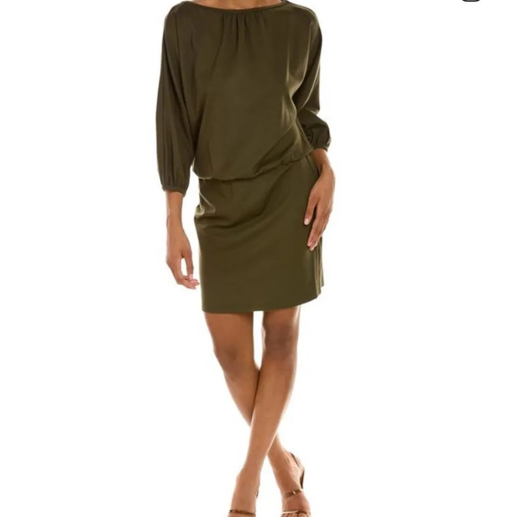 Trina Turk Dark Olive Green Dolman Sleeve Dress Size M - Image 2