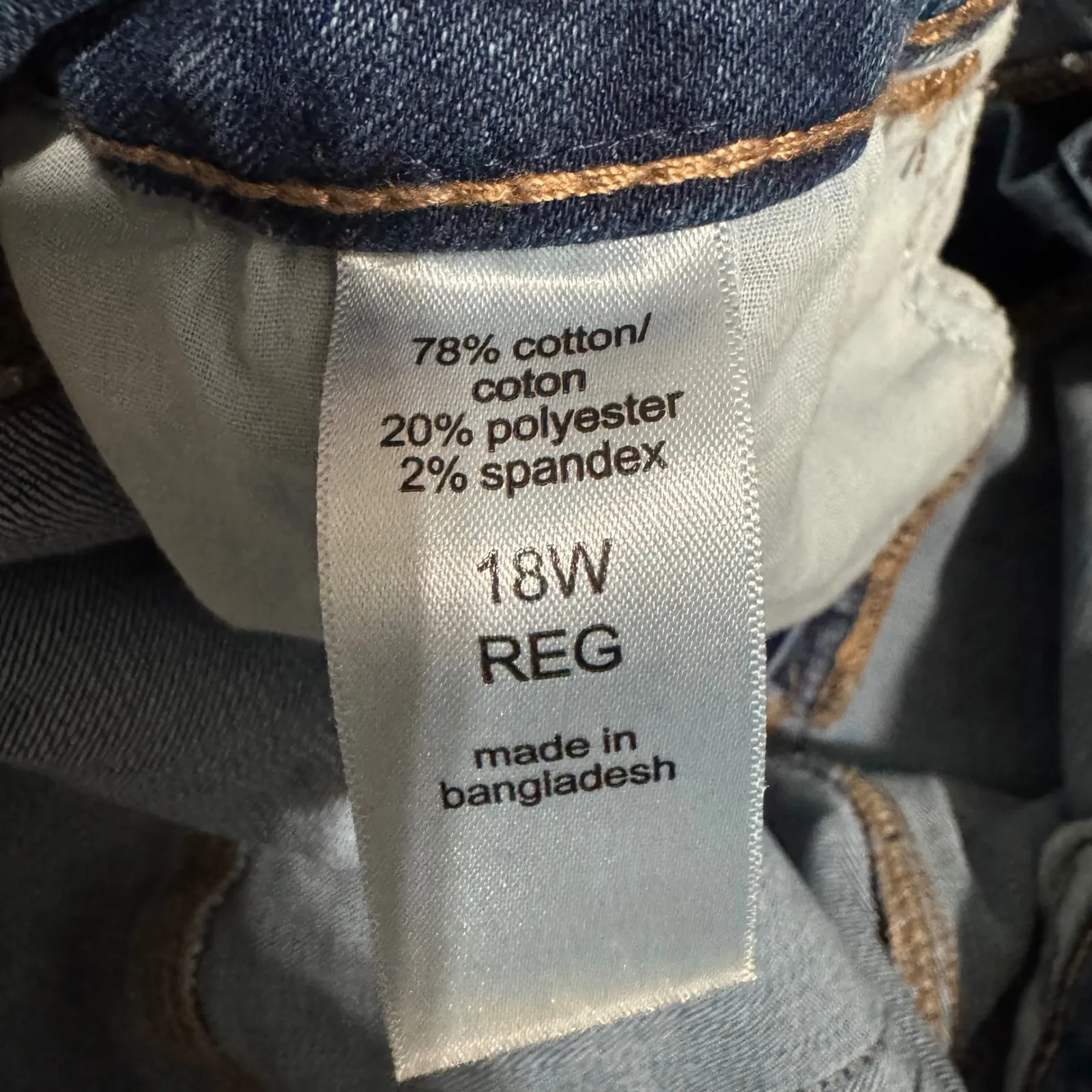 M Jeans byMaurices 18W Slim Straight Ankle High Rise Distressed Blue Denim Jeans - Image 6