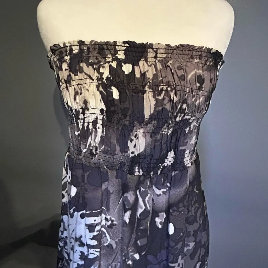 Express Black & White Strapless Maxi Dress Women’s Size Large - Image 2