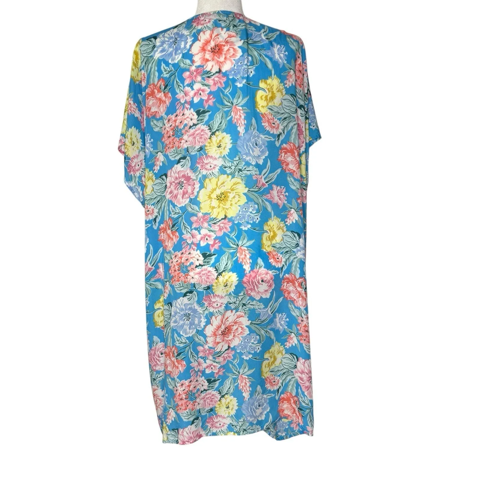 Ann Taylor Loft XS/S Long Kimono Cottage‎ Open Front Swim Cover Shirt Cardigan - Image 4