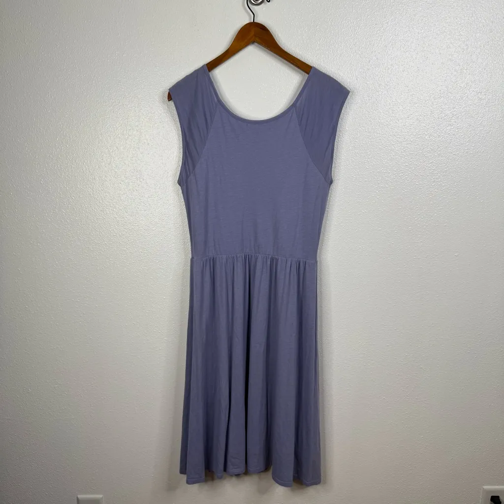 Garnet Hill Blue Knit Midi‎ Dress Size 12 - Image 2