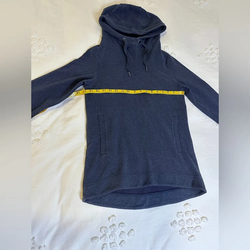 Vintage  Split Pullover Scuba Hoodie - Heathered Naval Blue - 2 - Image 14