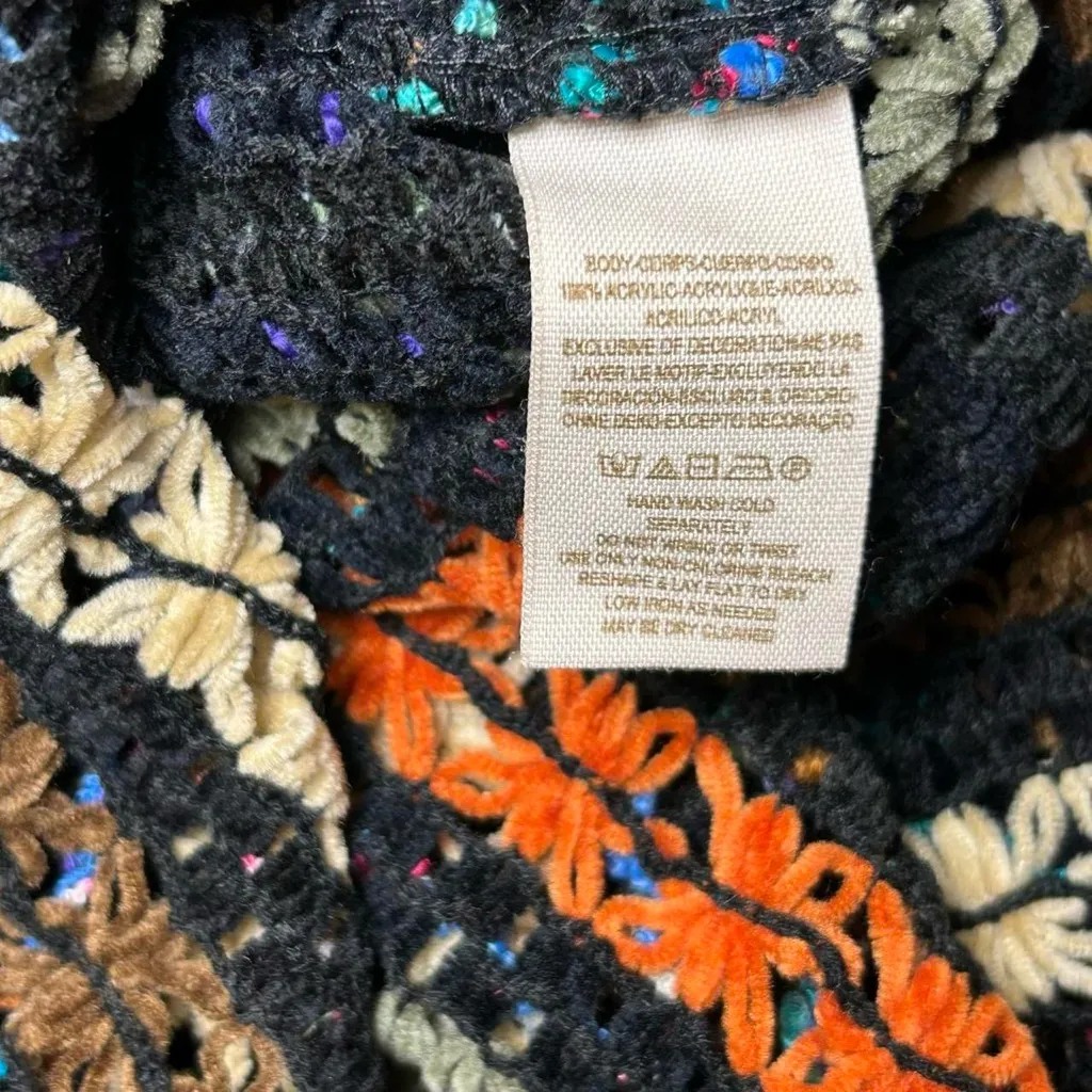 Free People  - New Romantics Crochet Knit Top  | Colorful | Boho Size- Medium - Image 9