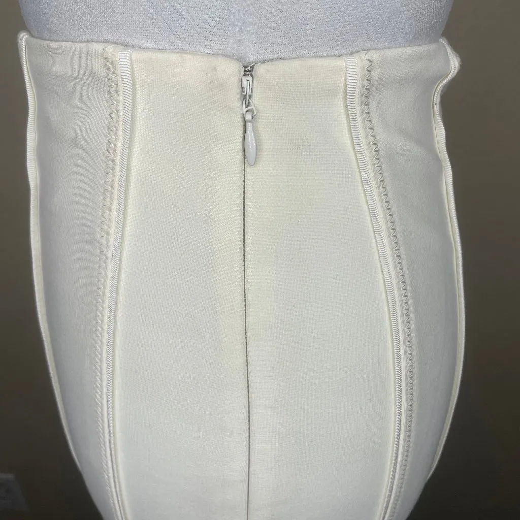 White House Black Market Cream Accent Lined Pencil Skirt Sz 00 Sophisticated - Image 5