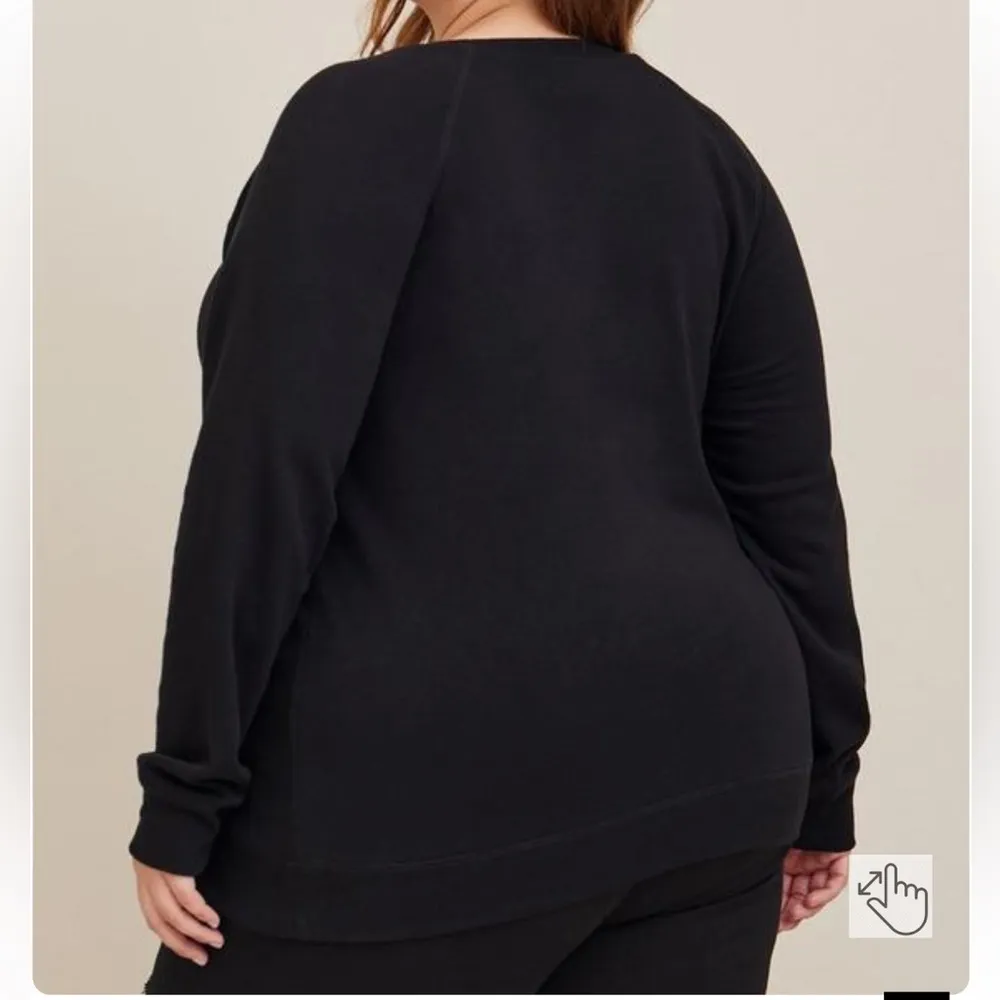 Torrid Harry Potter Deathly Hollows Sequin Graphic Raglan Sweatshirt Black 2X - Image 2