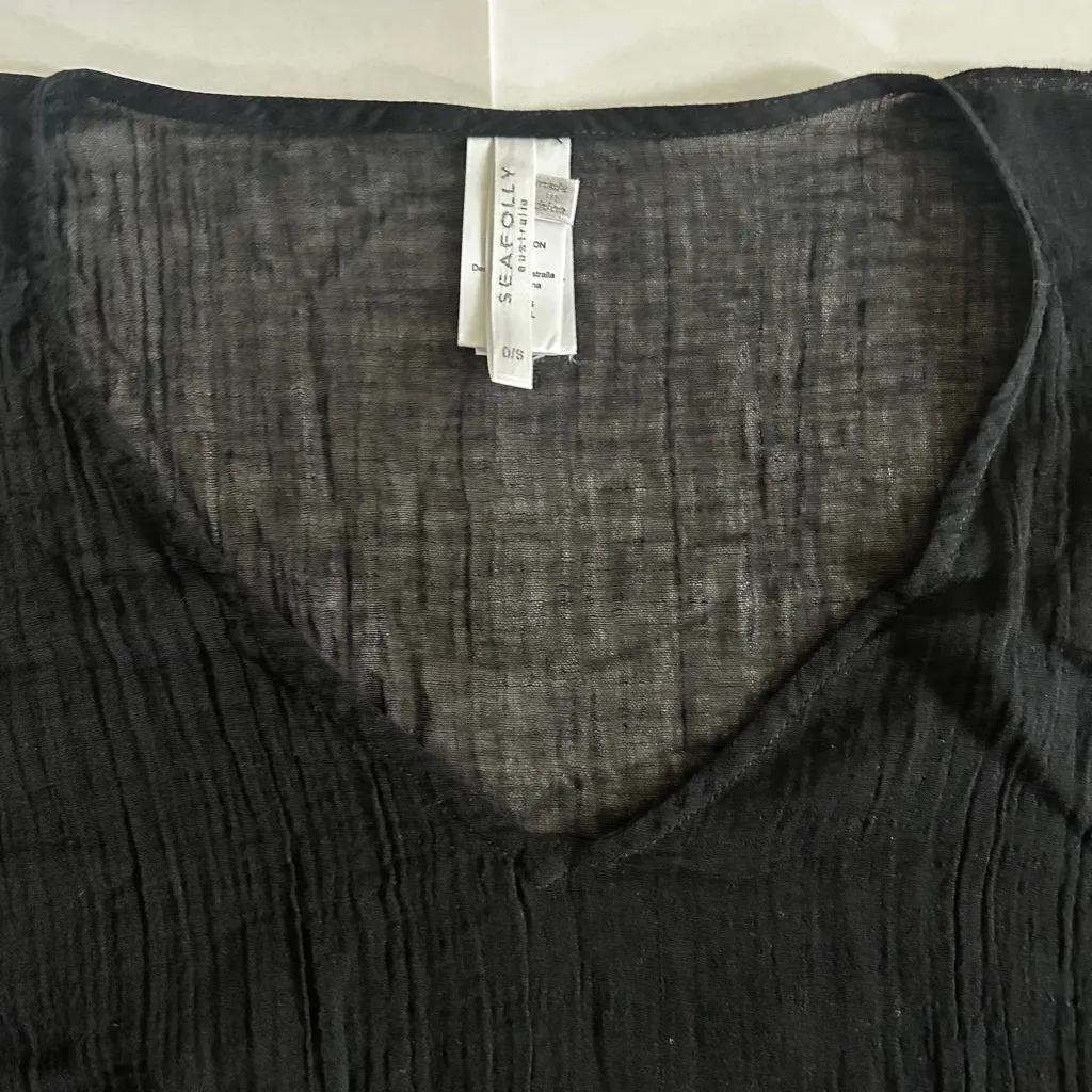 Seafolly women’s Amnesia Kaftan swim cover up in black - Image 4