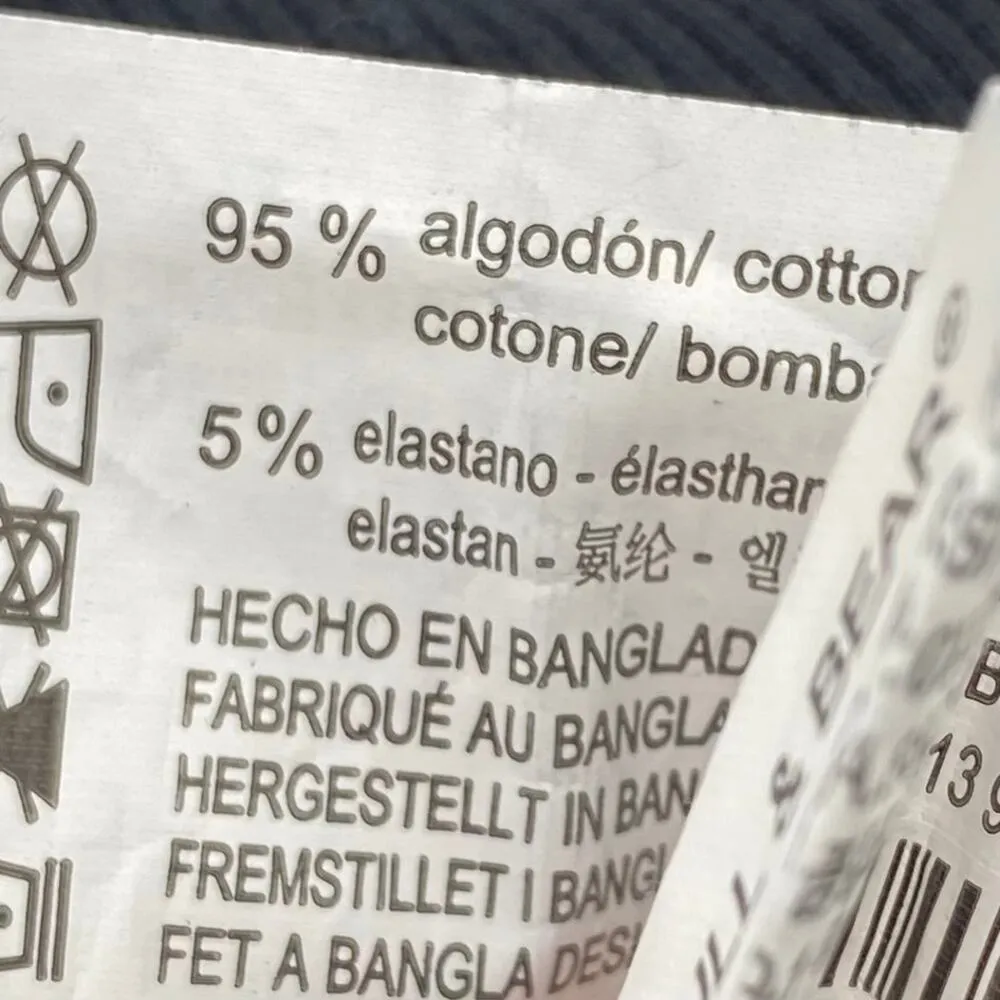 PULL&BEAR Black Ribbed Fitted Short Sleeve Crop Top Shirt Size Medium Stretch - Image 5