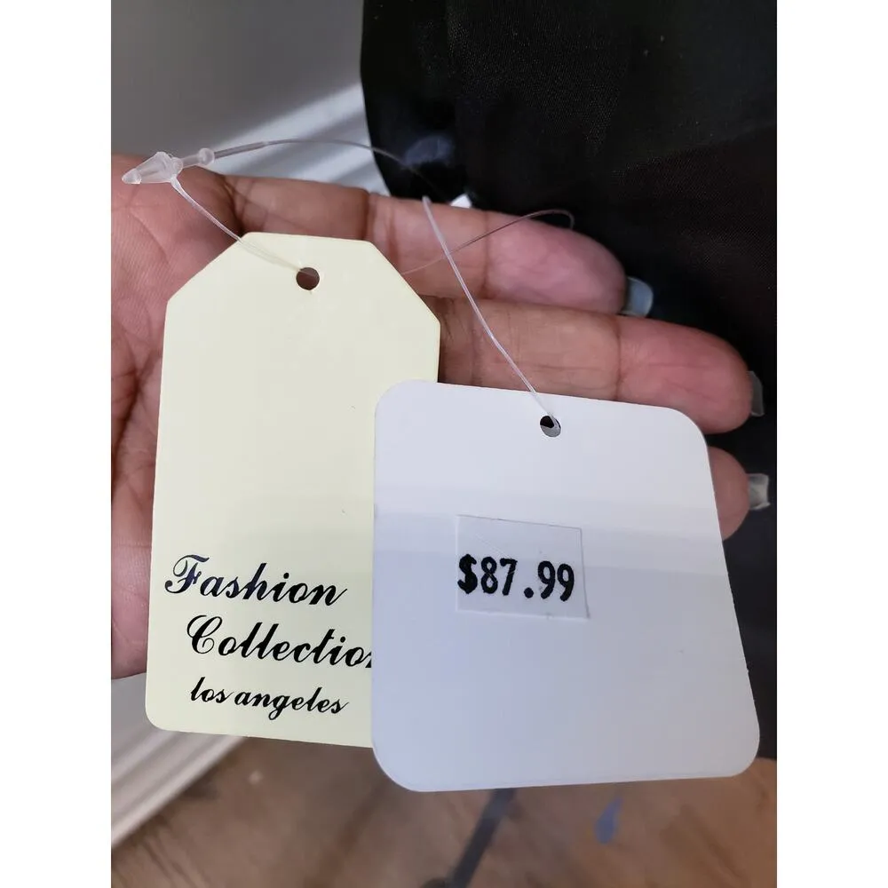 Fashion Collection Faux Fur Jacket Women Multi Chevron Lined Pockets Long Sleeve Blue Size M - Image 3