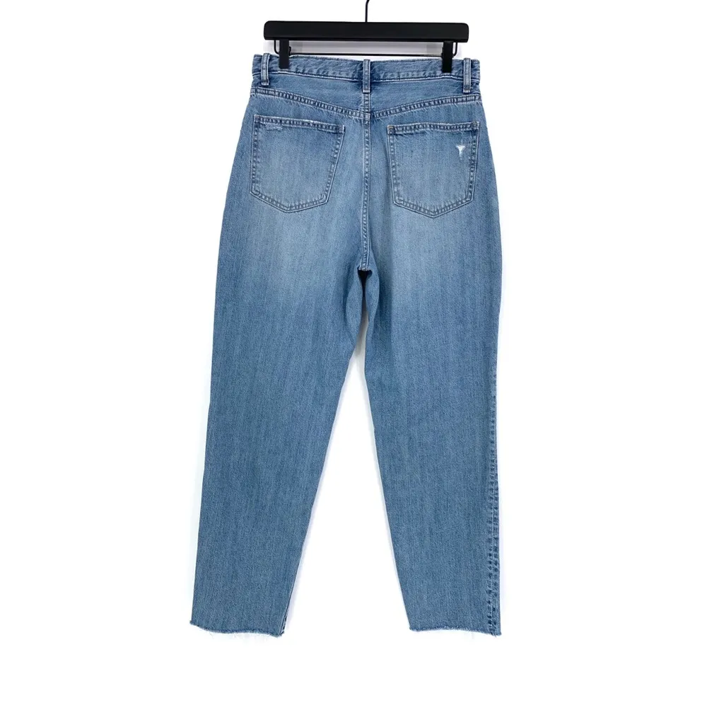 UNIQLO Peg Top High Rise Damaged Jeans Blue Denim 29 - Image 9