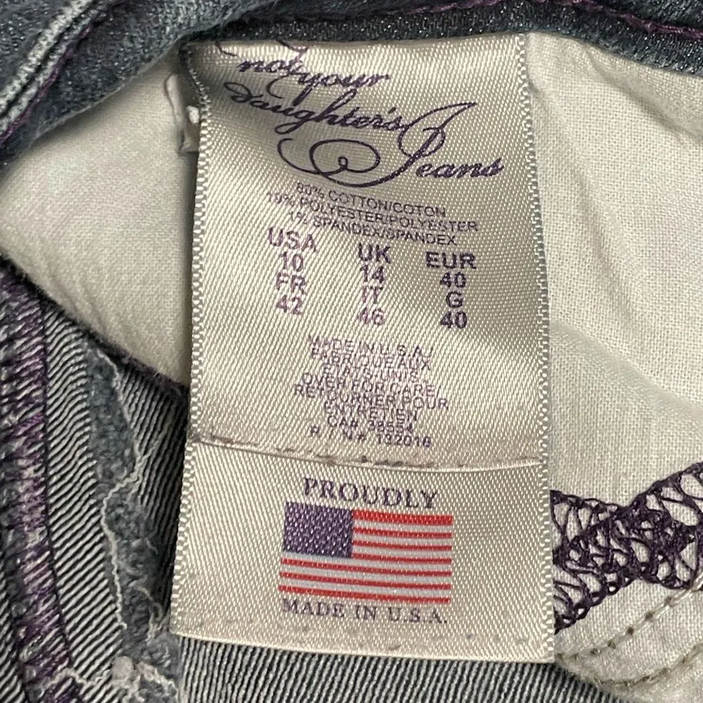 NYDJ High Rise Boot Cut Flare Leg Denim Blue Jeans Faux Back Pockets Size 10‎ - Image 7