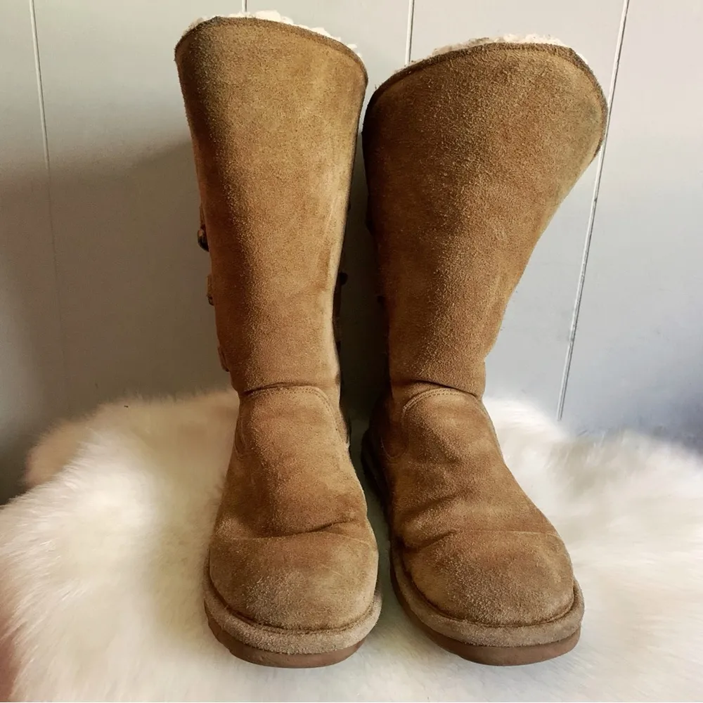 Bearpaw Brown Buckled Short Women's Winter Sherpa Boots 7 - Image 3