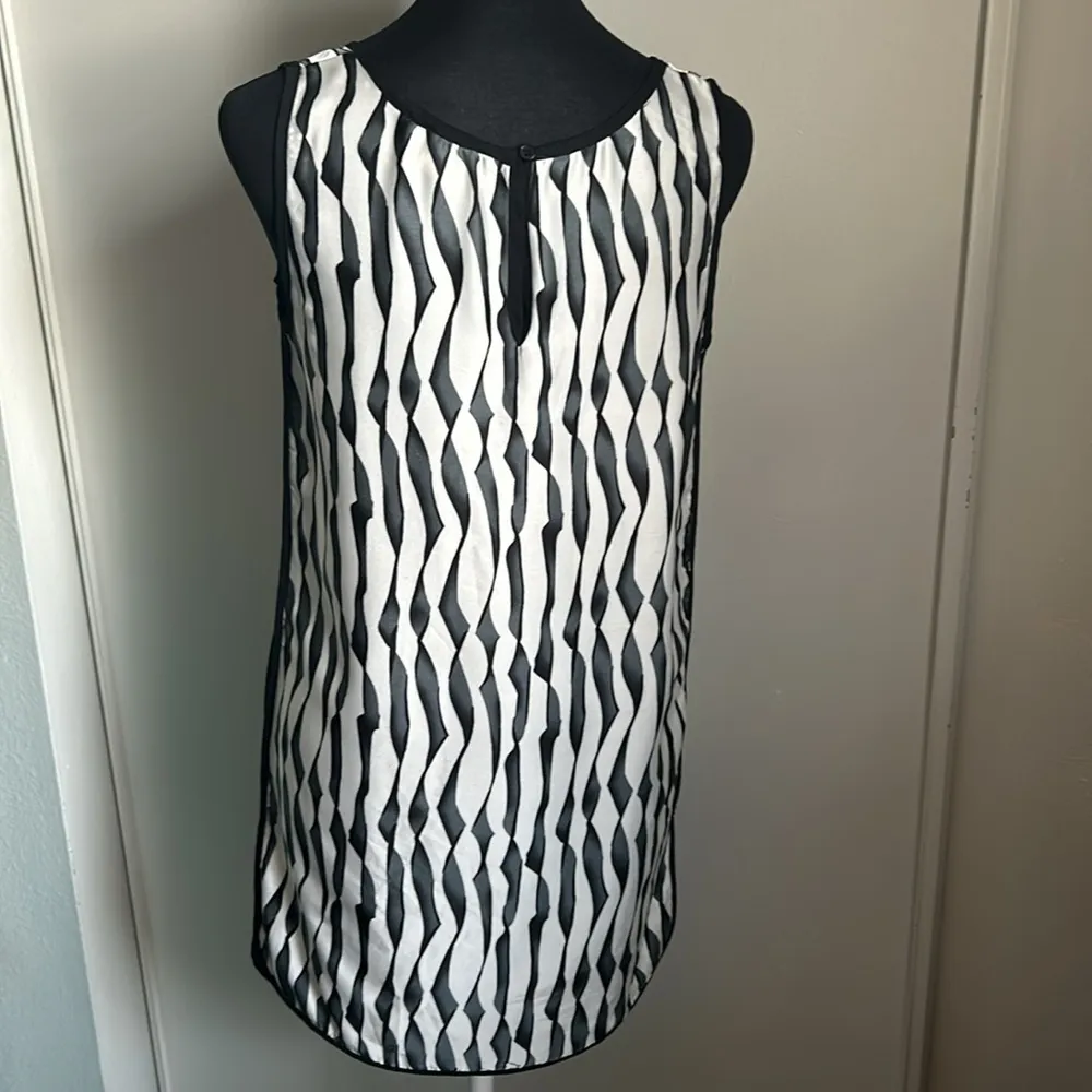 Love Riche Women’s Semi-Sheer Abstract Striped Sleeveless Summer Spring Tank Top - Image 8