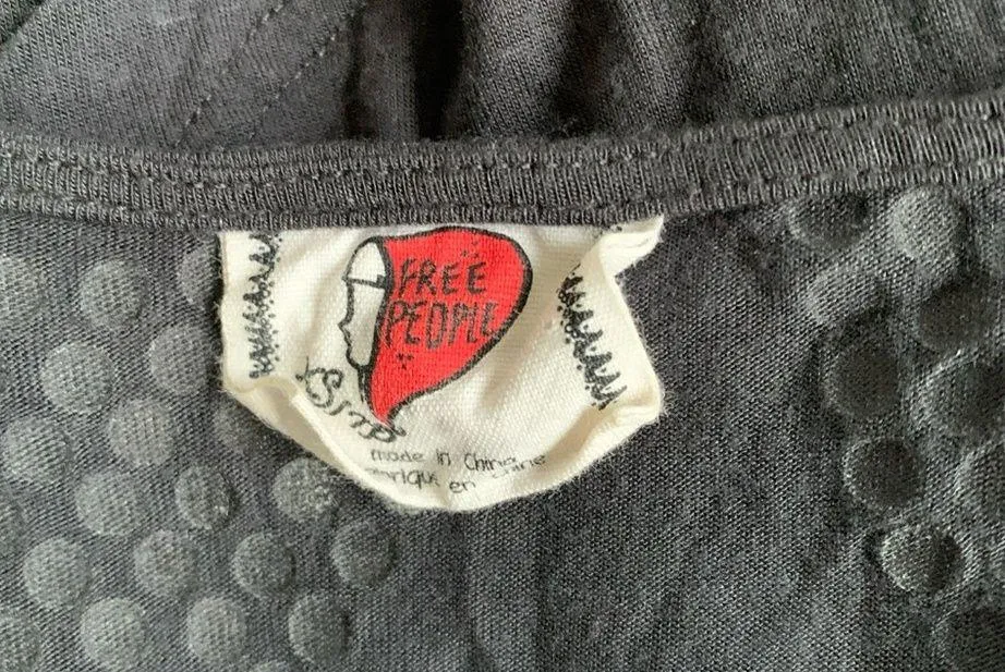 Free People Batwing XS black scoop neck studded blouse - Image 3