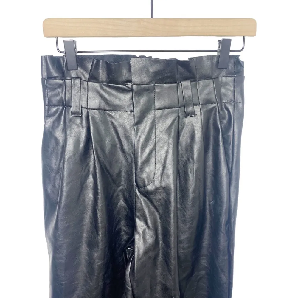 Do+Be black faux leather pants pleated high waisted small EUC - Image 3