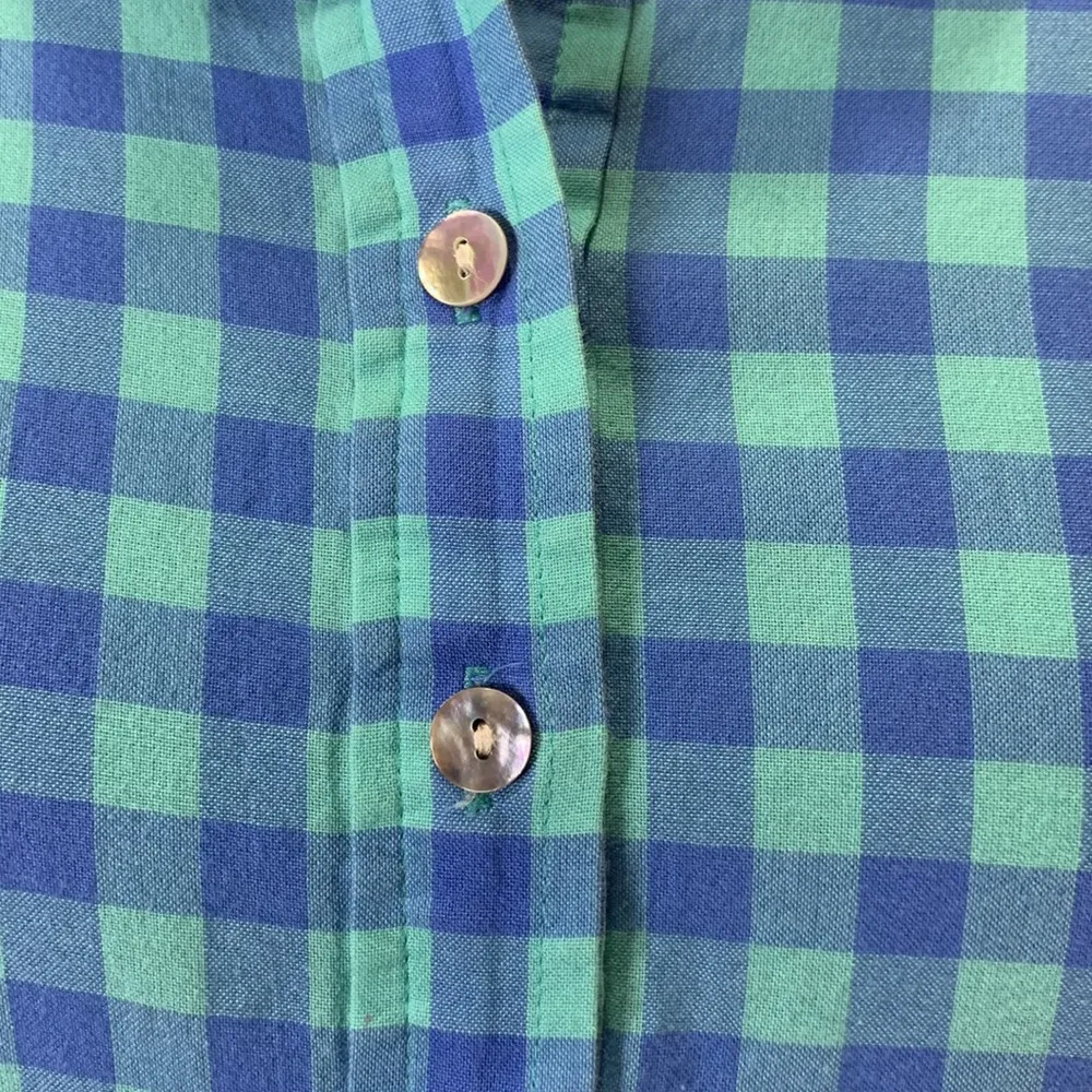 Vineyard Vines Half Button Down Pullover Blue/Green Shirt Size 4 - Image 3