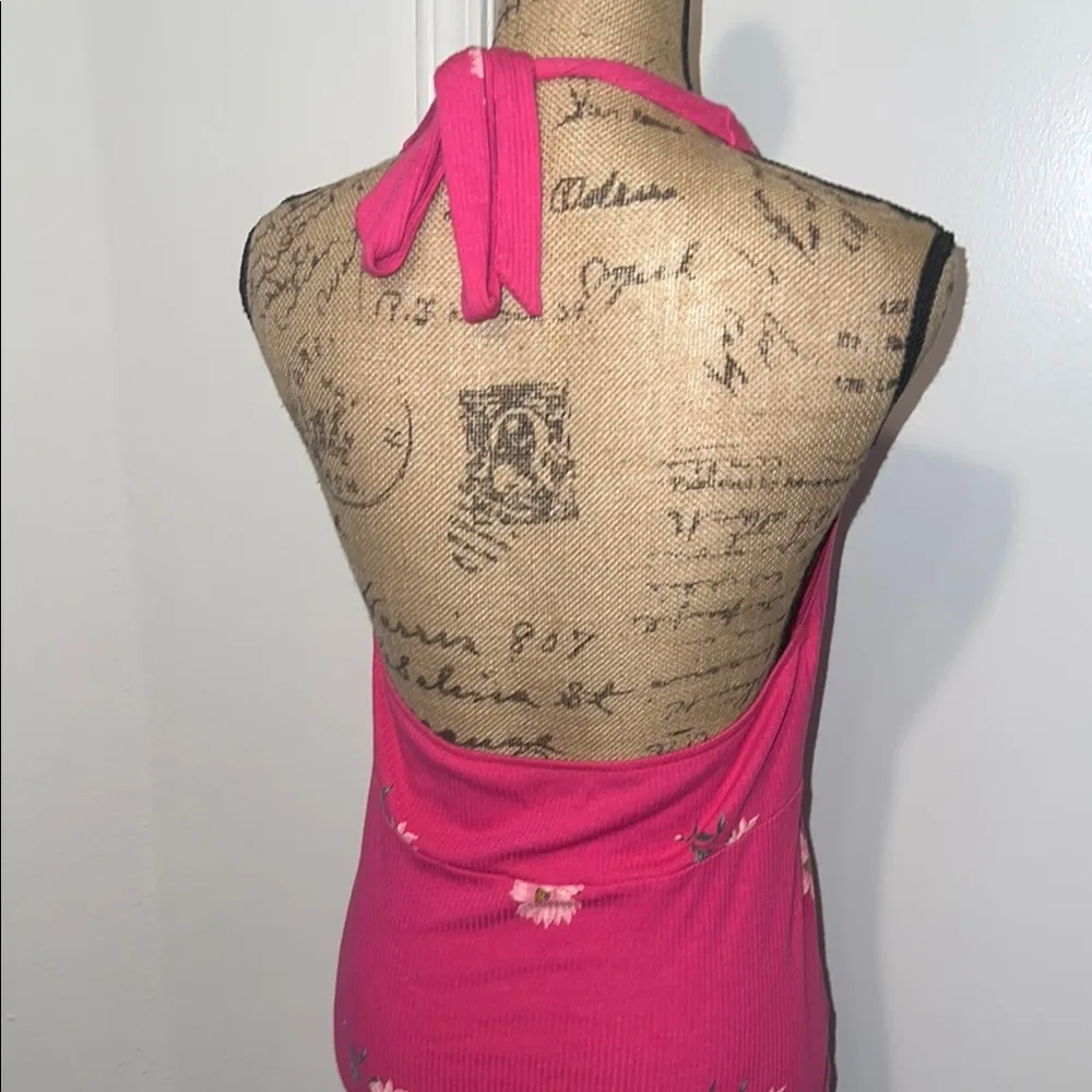 American Eagle Pink Halter Tie Front Tank Top - Image 5