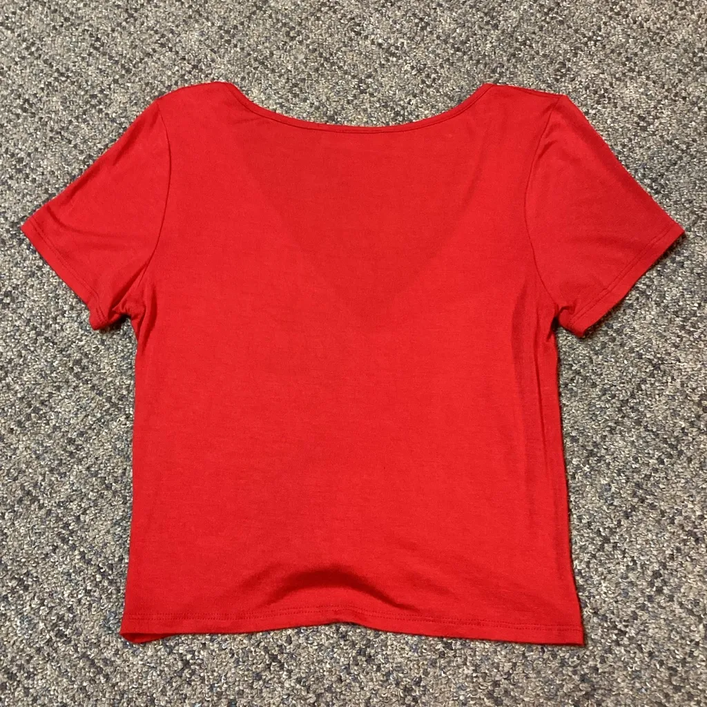 Gaze Red Ruched Drawstring Front V - Image 4