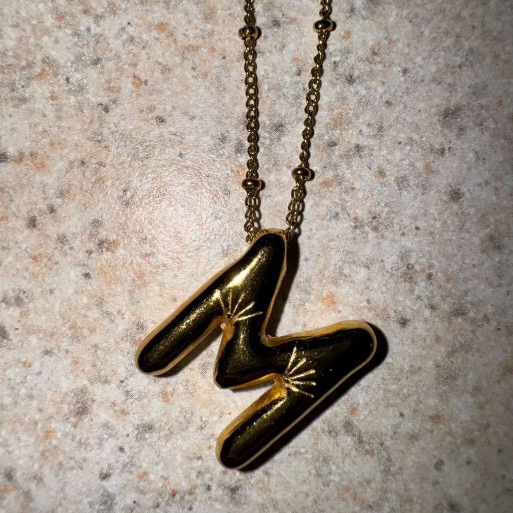 M Bubble Elegant Gold Necklace - Image 2