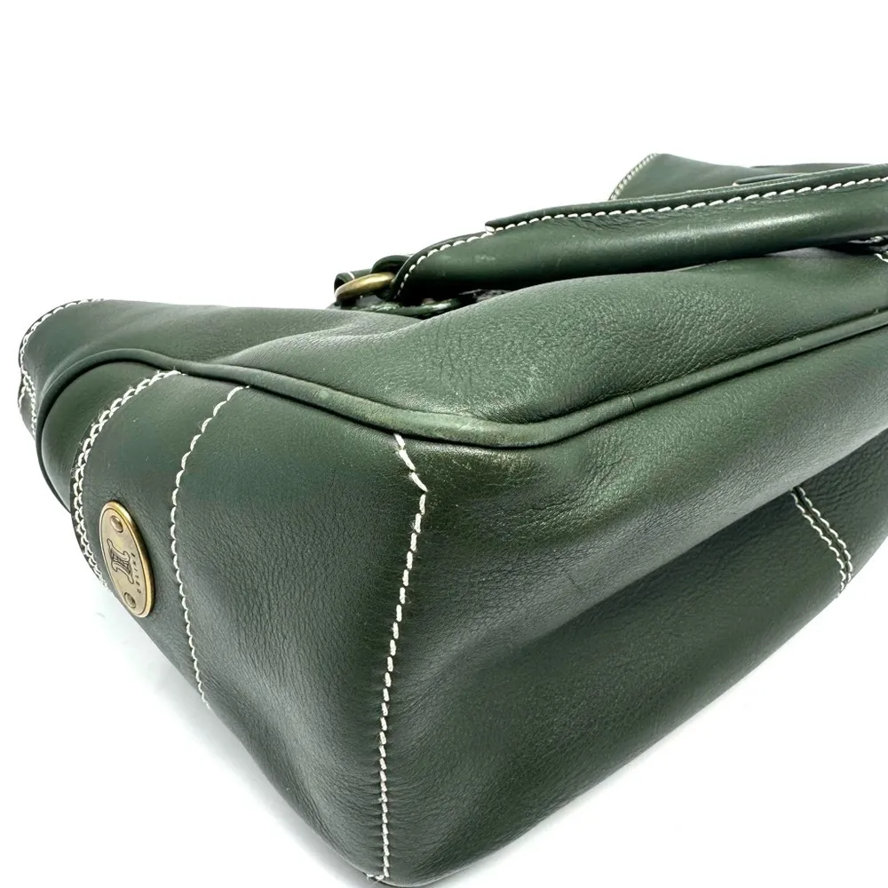 Celine Boogie Bag Vintage Green Leather Top Handle Handbag - Image 6