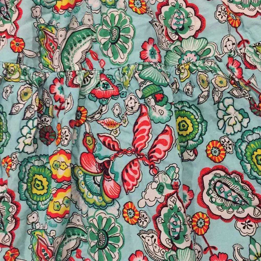 Blue & Red Floral Tropical Millau Mini Skirt Size Small - Image 6