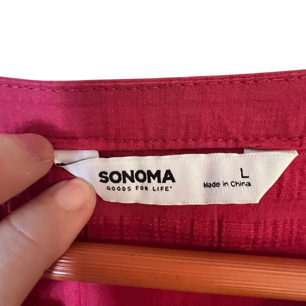 Sonoma Dusty Rose Pink embroidered boho sleeveless dress women’s size large - Image 6