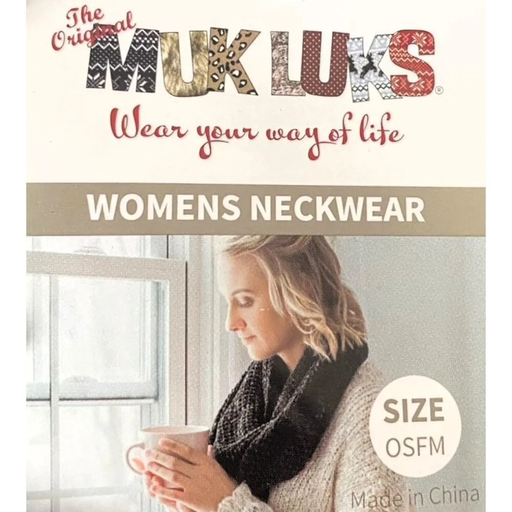 NWT ~ MUK LUKS Black Chenille Winter Infinity Scarf ~ Women's Neckwear OSFM - Image 4