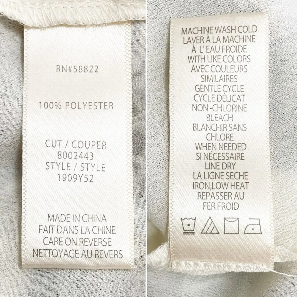 NWT Max Studio Tiered A-Line Flutter Sleeve Dress Cream Green Floral Size Medium - Image 13