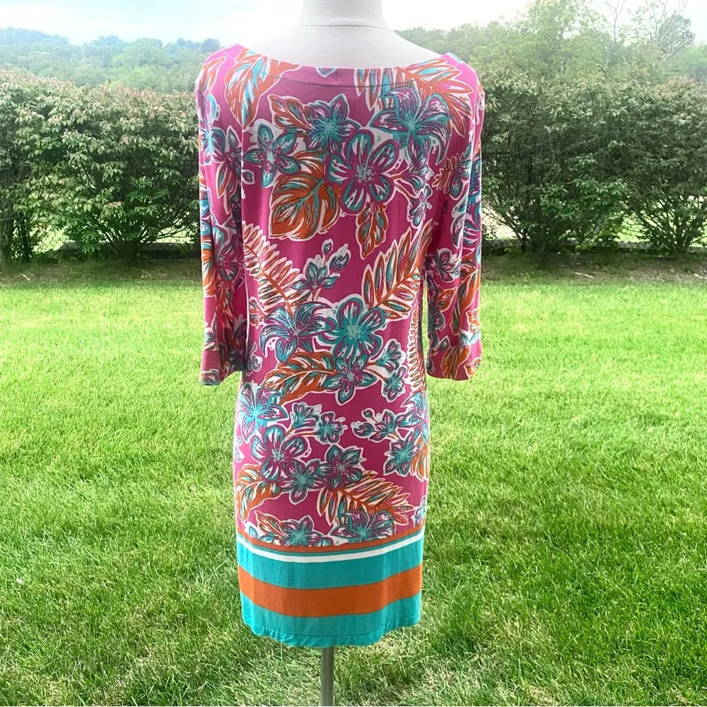 HATLEY Dress in Kauai Floral Tropics Print Pink Size L - Image 11