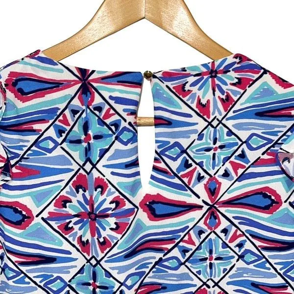 Sail to Sable Womens Smocked‎ Long Sleeve Blouse Top Blue Pink Size Small NWT - Image 4