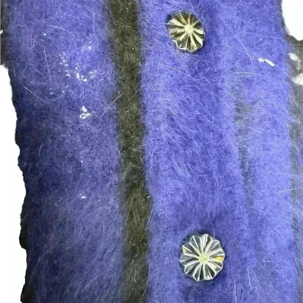 Unbranded 80s vintage purple mohair coat winter cardigan. Size M - Image 7