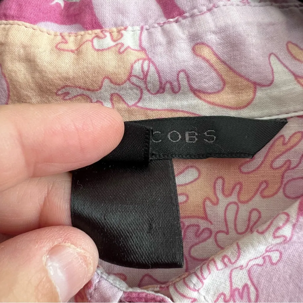 Marc Jacobs Women’s Shirt Pink Button Down Plant Print Size 10 - Image 15