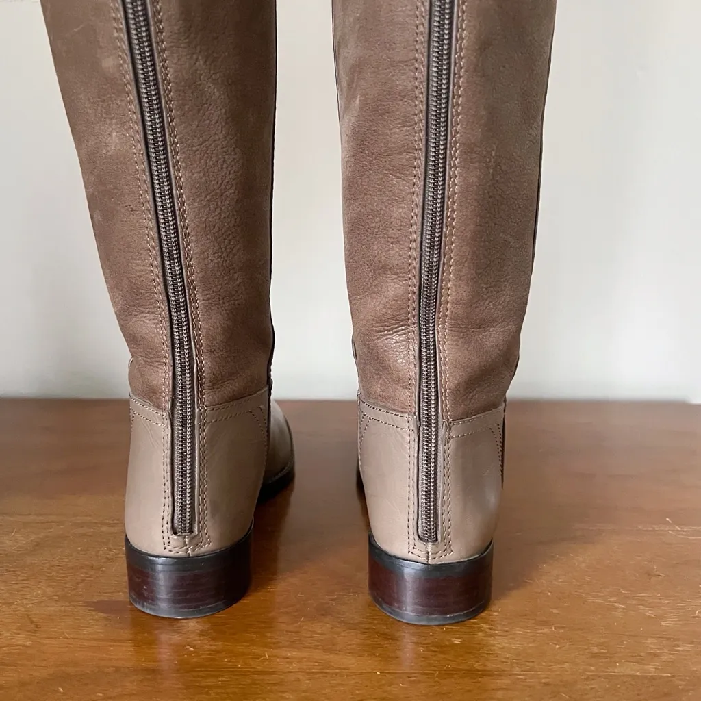 Tory Burch • Simone Over-the-Knee Boots leather Weathered Brown taupe grey - Image 13