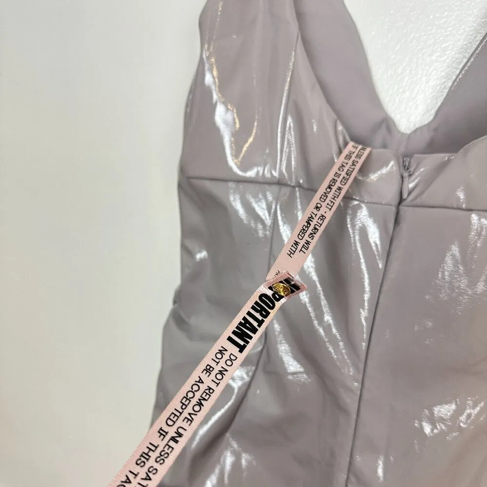 HOUSE OF CB Madeleine Ice Vinyl Midi Dress in Violet Size Large+ (X-Large) - Image 8