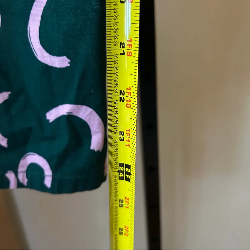 Lucy & Yak Camden Trouser Pants Organic Cotton Boho Luzon Print Green Pink 30R Size 30 - Image 9