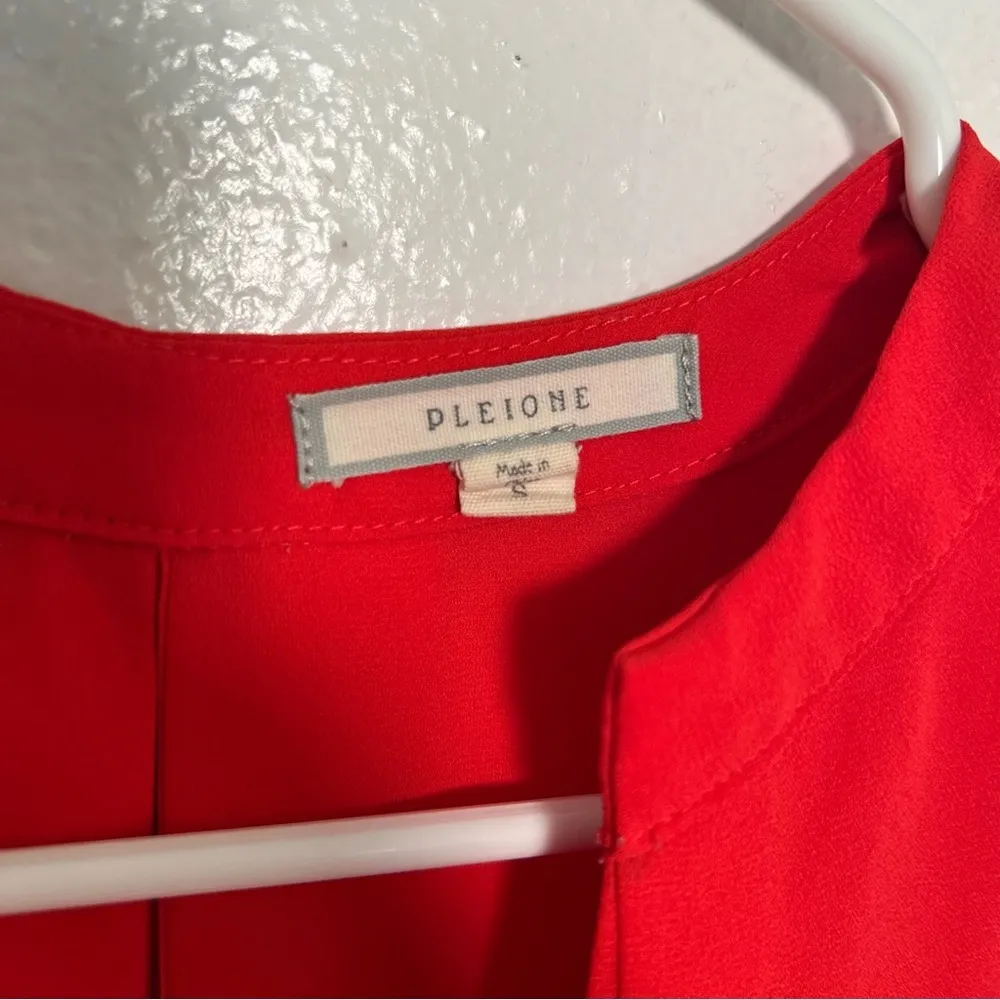 Pleione Sleeveless Split Neck Blouse Red - Image 13