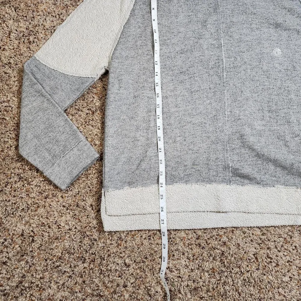 live love dream Grey Sweater Pullover Cold Shoulder Women Size Large Distressed Gray - Image 5