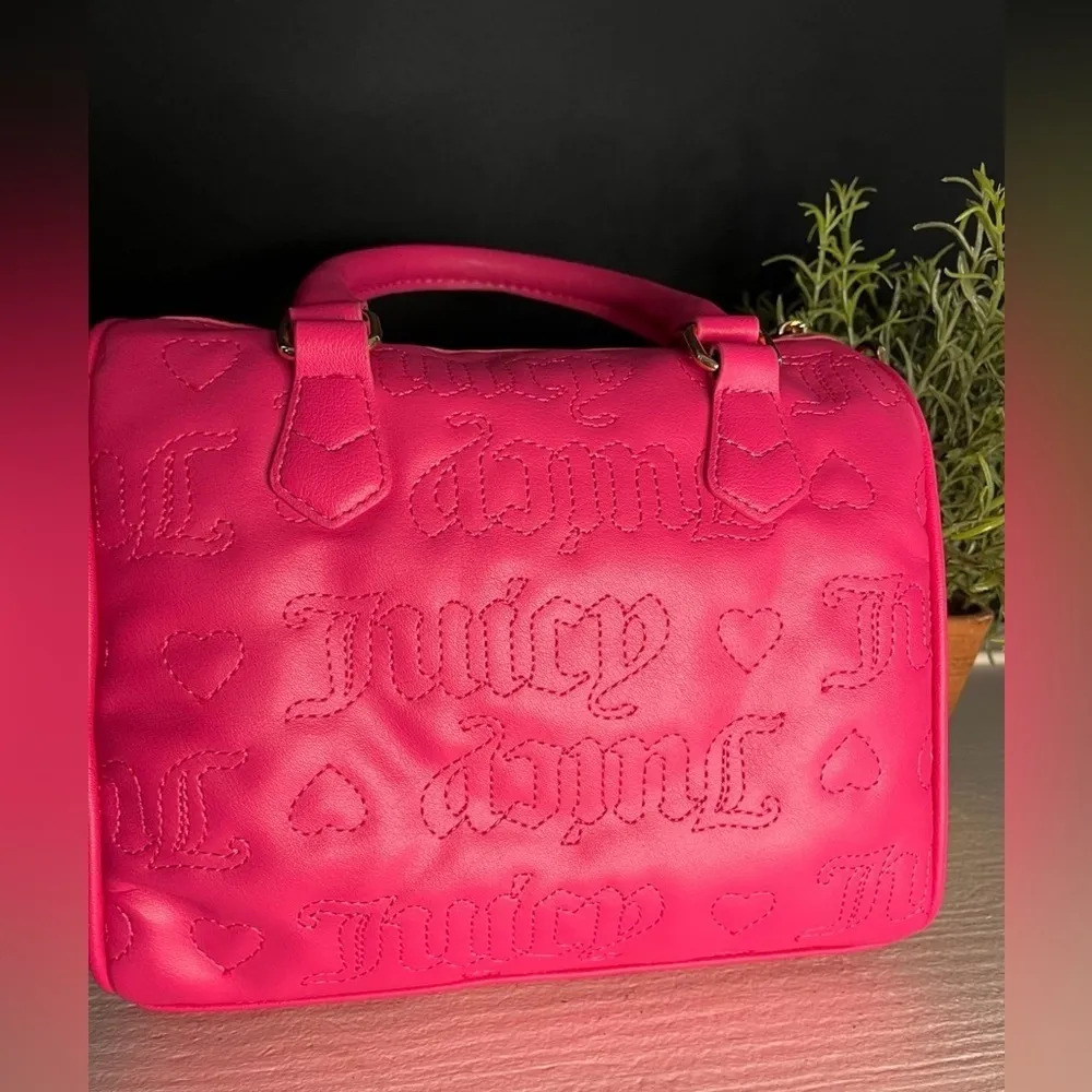 Juicy Couture Fame Satchel Pink Flash Quilted Satchel Crossbody NWT - Image 5