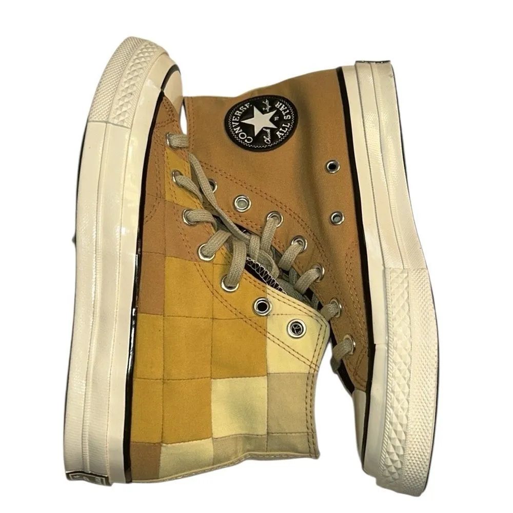 Converse Orange and Beige Chuck 70 High Top Plaid Sneakers (Size 5,Women’s 7) - Image 7