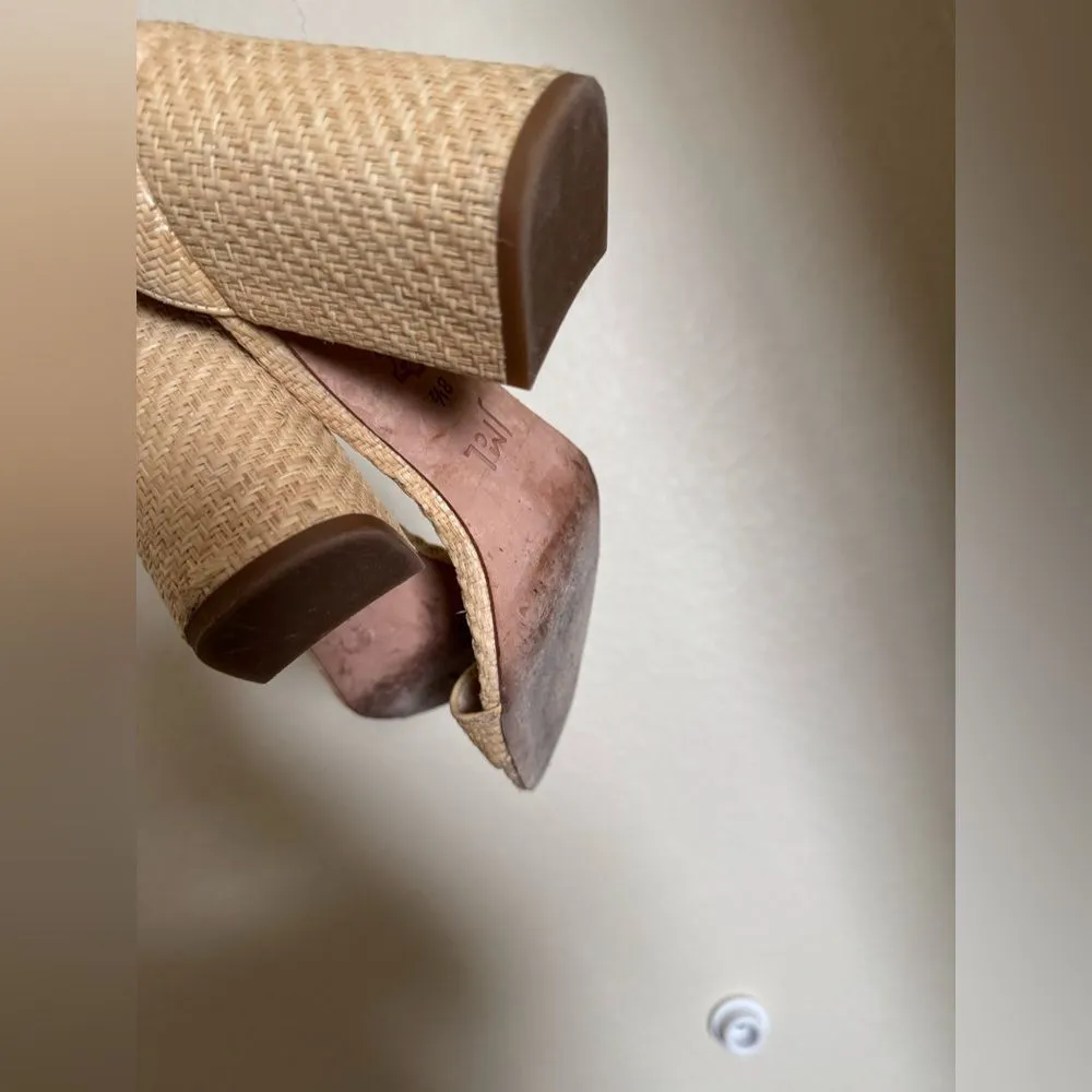 J. McLaughlin‎ Raffia Block Heel Sandals Sz 8.5 Trendy Summer Vacation - Image 5