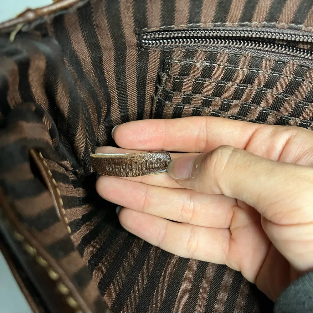 Jack Georges Voyager Olivia Flap Over Brown Leather Crossbody Handbag RFID - Image 5