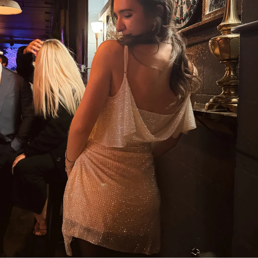 Oh Polly  White Rhinestone Mini Dress - Image 4