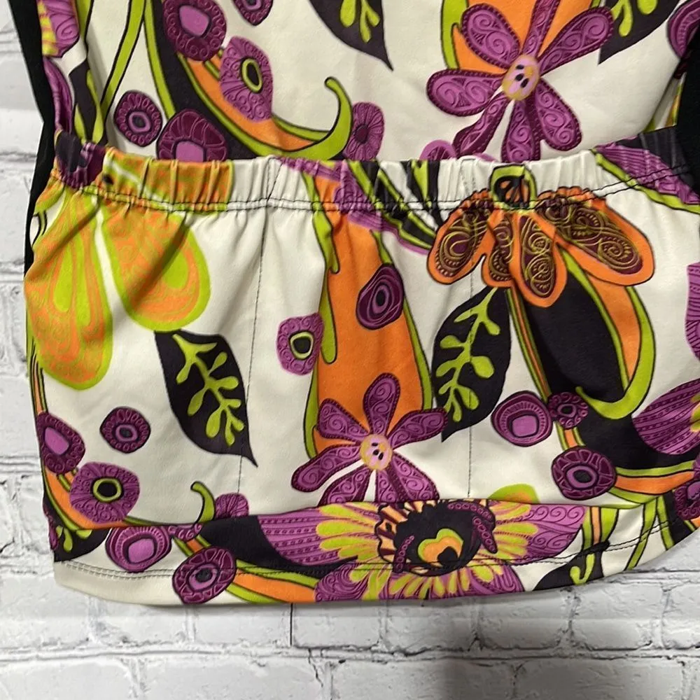 Sheila Moon Half Zip Floral Cycling Top Small - Image 3